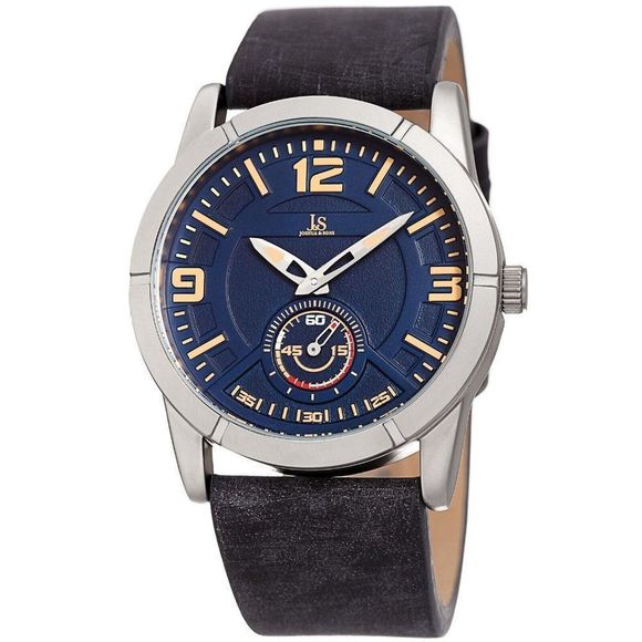 Joshua & Sons Other - NWT $365 Joshua & Sons Watch Mens JX135 Round Blue Dial Leather Band